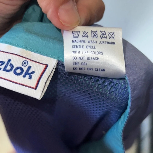 90’a Vintage Retro Purple and Teal Zip Up Windbreaker - Picture 9 of 11